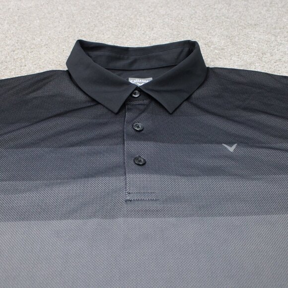 Callaway Opti-Dri Polo Shirt Mens 2XL XXL Black/Gray Golf Short Sleeve Pullover - Picture 4 of 12